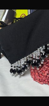 Short black ending beaded latkan Saudi Naqab