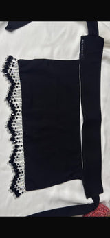 Short black ending beaded latkan Saudi Naqab